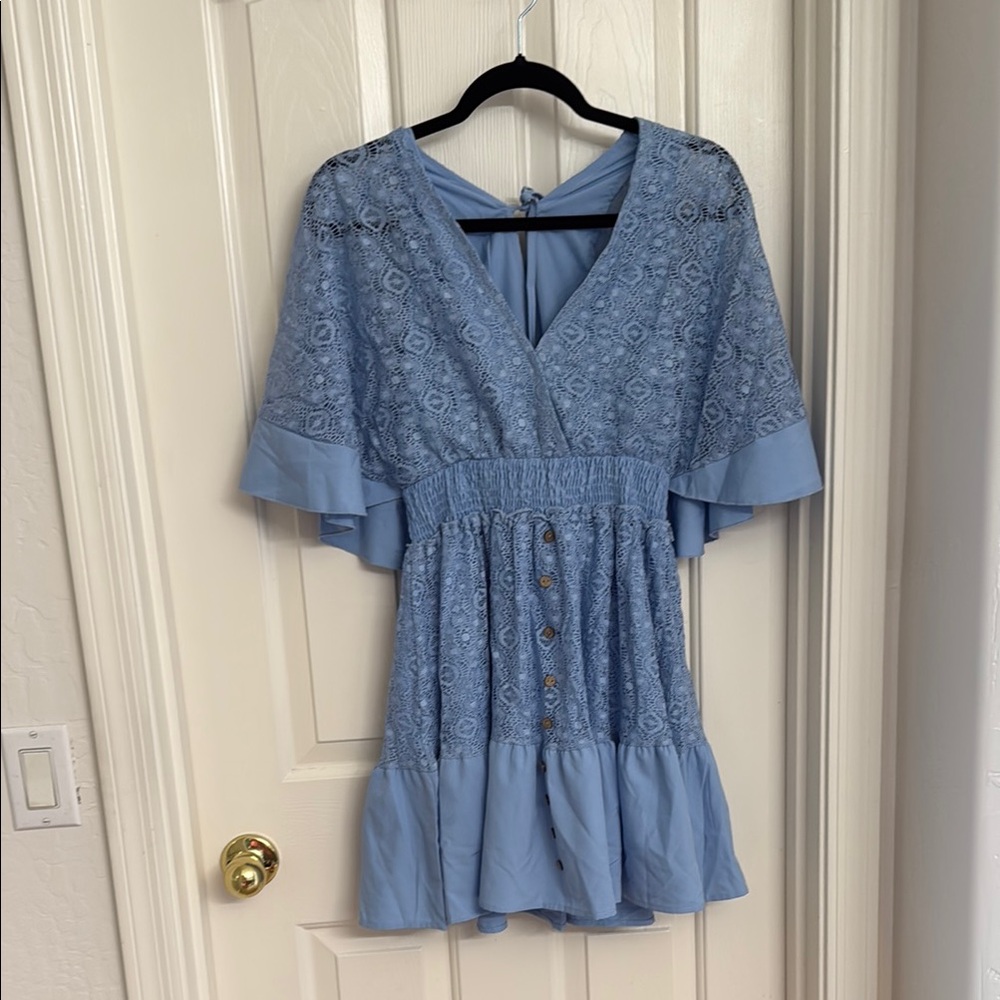 Blue lace dress